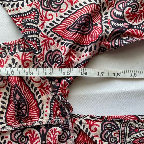 Rare Vintage Y2K Anna Sui Multicolored Print Silk Festival Crop Top Size Small - Picture 14 of 15